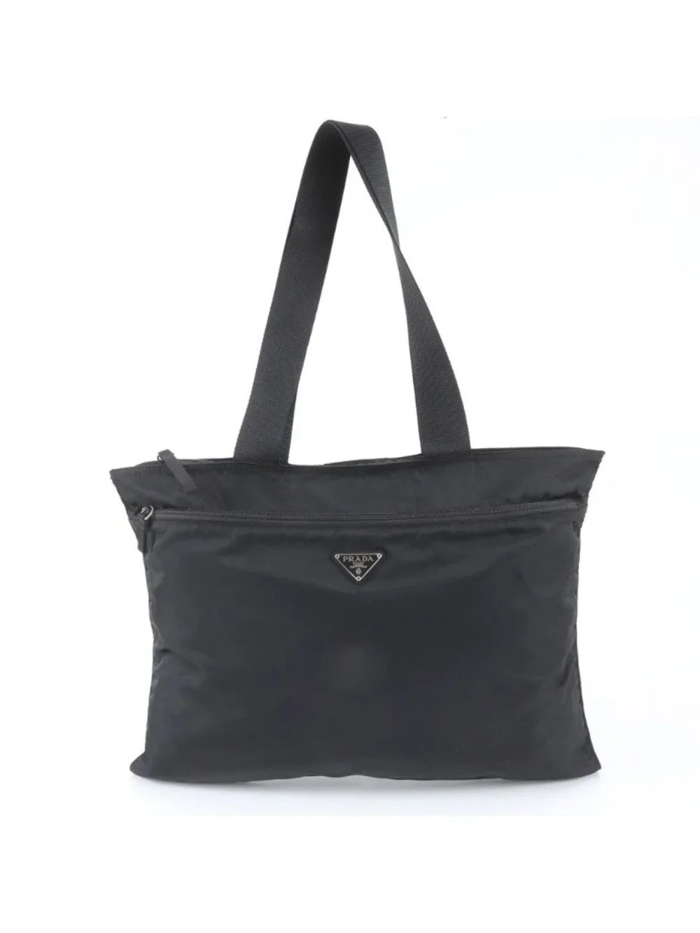 Prada White Tag Tessuto Nylon Triangle Logo Tote Bag Shoulder Document